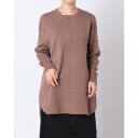 オムネス OMNES スウェットライクニット裾ラウンドチュニック (モカ)