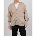 オムネス OMNES スウェットライクニットVネックカーディガン (グレージュ)