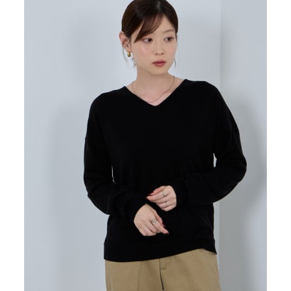 マックハウス Mac-House nAvy カシミヤタッチニット Vネック （ブラック）