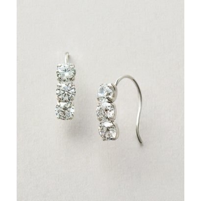 テイクアップ TAKE-UP 【Lively】K10 3ストーン ワイヤーピアス( WG) （ホワイトゴールド）