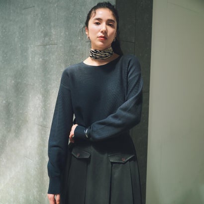 ザ ショップ ティーケー (ウィメン) THE SHOP TK(Women) 【S-XLサイズ/WEB限定カラー】選べる7色ガーターニット/毛玉になりにくい/体型カバー/洗濯機OK/蓄熱性 （スミクロ(018)）