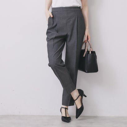 インデックス index ウールライクピンヘッドテーパードパンツ【洗濯機可・ストレッチ】 （ブラック(019)）