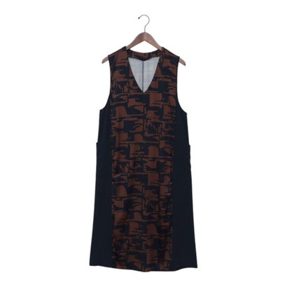 アンナニコラ Anna Nicola 幾何柄切り替えジャンパースカート （ネイビー）