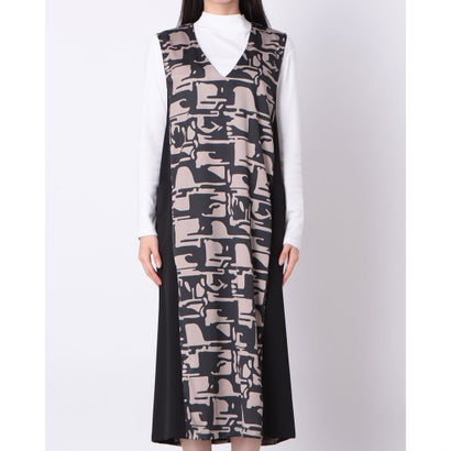 アンナニコラ Anna Nicola 幾何柄切り替えジャンパースカート （ネイビー）