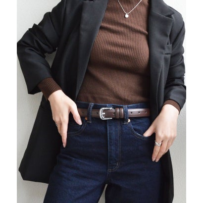 スタイロ styiro 【牛革】ユニセックス ヴィンテージシルバーバックルレザーベルト （ブラウン95）