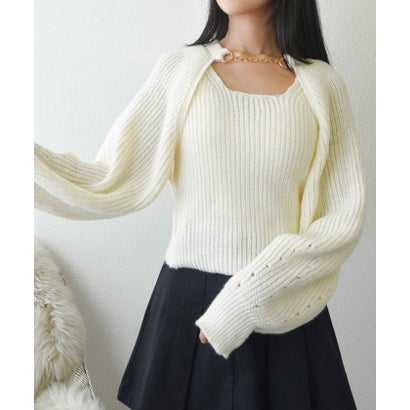 ビビッドレディ VIVIDLADY ボレロニットセット （アイボリー）