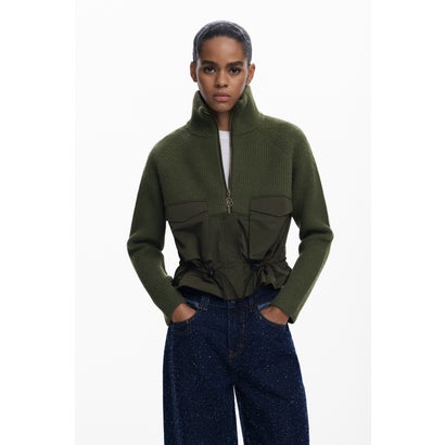 デシグアル Desigual ジッパーポケット付きセーター （グリーン）