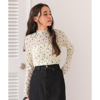 ティティベイト titivate フラワーレースボトルネックトップス （ナチュラル）