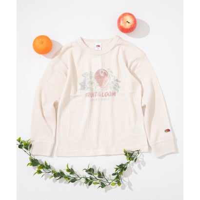 フルーツオブザルーム FRUIT OF THE LOOM 【FRUIT OF THE LOOM】ワッフルロンT / キッズ / ブランドプリント / アメカジ （アイボリー）