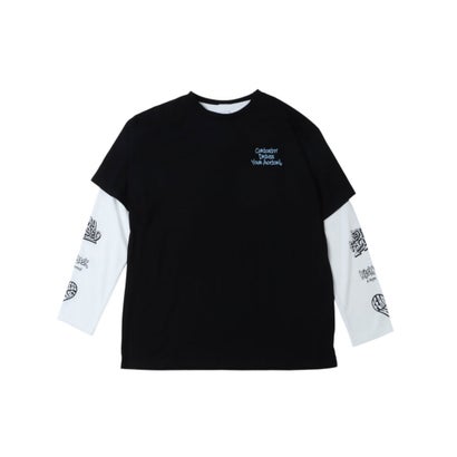 ラブトキシック Lovetoxic 【LTXC/速乾】ルーズTシャツレイヤードセット （クロ）