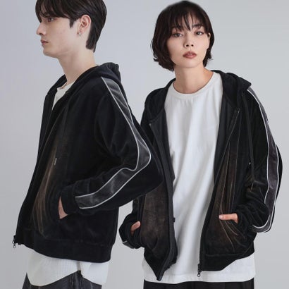 ティーケー タケオ キクチ tk.TAKEO KIKUCHI ヴィンテージライクベロアジップパーカー （ブラック(019)）