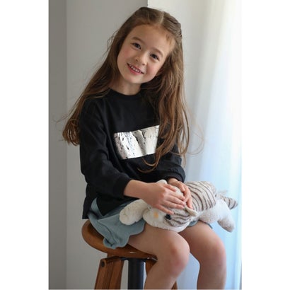 T-Shirts （Short Sleeve） - ボンジュールサガン BONJOUR SAGAN 【3-10才対応】箔プリントロンT （BLACK）