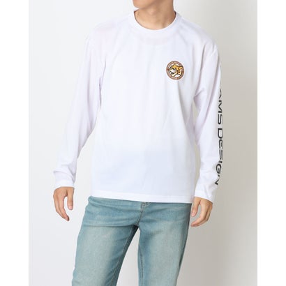 ティゴラバイビームスデザイン TIGORA by BEAMS DESIGN メンズ 長袖機能Tシャツ TRBTシャツ ドライメッシュ グラフィックロングTシャツ TRBM-9P1585TL （ホワイト）