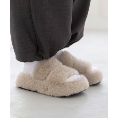 メヌエ Menue 厚底 もこもこ ファーサンダル （4014アッシュグレー）