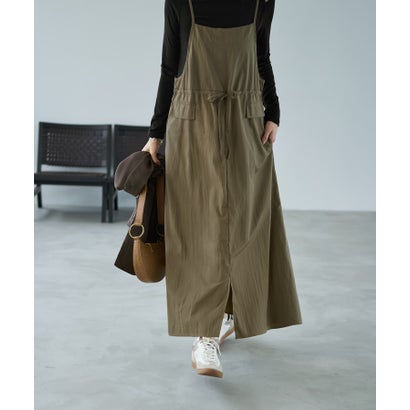 スタイルデリ STYLE DELI ソリッドジャンパースカート （オリーブベージュ）