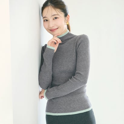 コカ coca アンゴラタッチ 配色ハイネックニット （Gray）のサムネイル