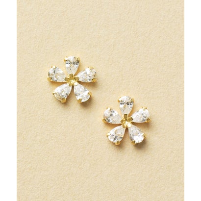 テイクアップ TAKE-UP 【WEB限定商品】K10 キュービックジルコニア フラワーピアス（YG） （イエローゴールド）