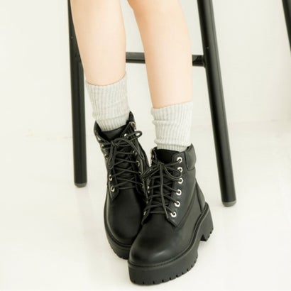 アールアンドイー R&E 【2025AW新作】【R&E】ラバーソールレースアップワークブーツ （ブラック）