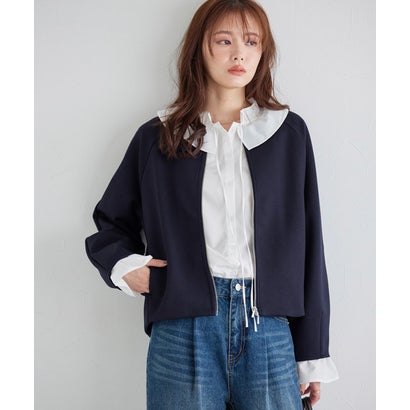 ノーカラーダンボールブルゾン （ネイビー）