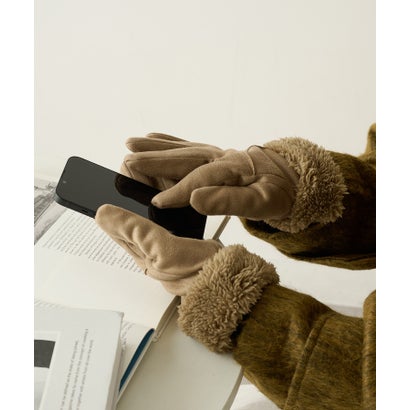 セットアップセブン SETUP7 スマホタッチムートン風手袋 GLR （ブラウン）(4)