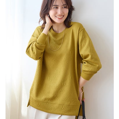 ヴィオラ エ ヴィオラ Viola e Viola すっきり見え花柄ジャカードチュニック （イエロー）