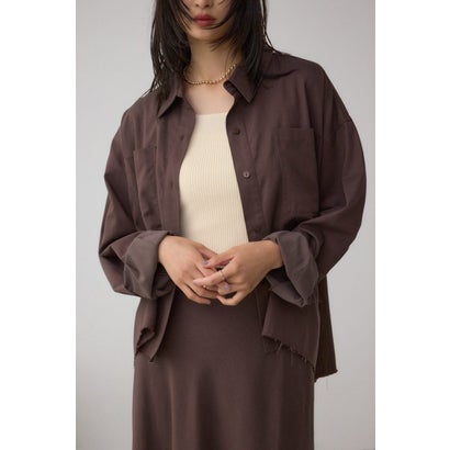 ラウンドヘムルーズシャツ BRN