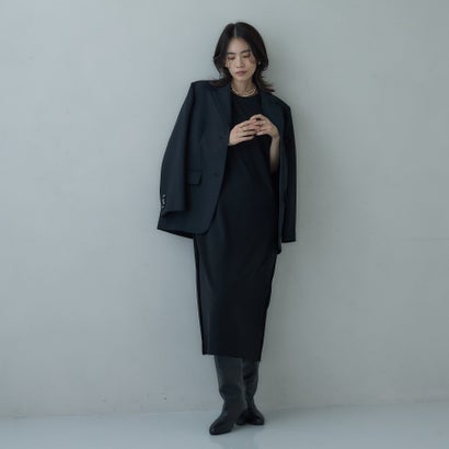 ギャレスト GALLEST サイドラインジョーゼットワンピース （ブラック(019)）