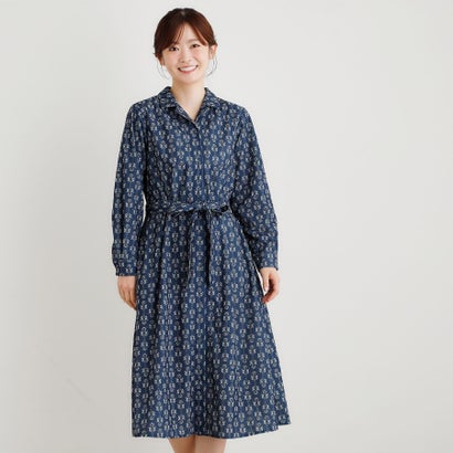 ローラ アシュレイ LAURA ASHLEY 【WEB限定／洗える／M-LL 3サイズ／羽織に使える】シュルートン柄コーデュロイワンピース （ネイビー(094)）