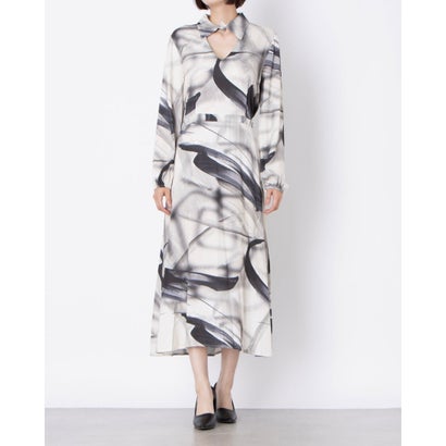 リナシメント RINASCIMENTO ぼかしペイント柄ロングワンピース （var.Grigio）