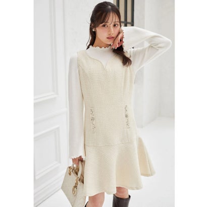 トッコクローゼット tocco closet ポケットビジュー付きツイードジャンパースカート