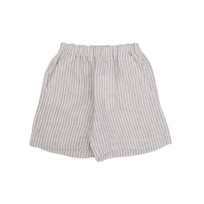 爽やかなストライプ柄が特徴のキッズ用ショートパンツです。ウエストは総ゴム仕様で快適なフィット感を実現し、着脱もラクラク。程よくゆとりのあるシルエットで動きやすく、元気に遊ぶシーンにぴったりです。両サイドには便利なポケット付きで実用性も◎。シ...