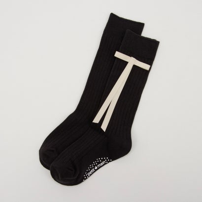 プティマイン petit main リボン付きハイソックス （グレー）のサムネイル