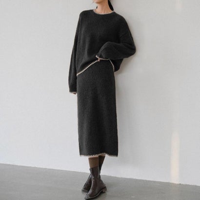 フォースメント Forcement 【2点セット】ニットロングスカート （ブラック）