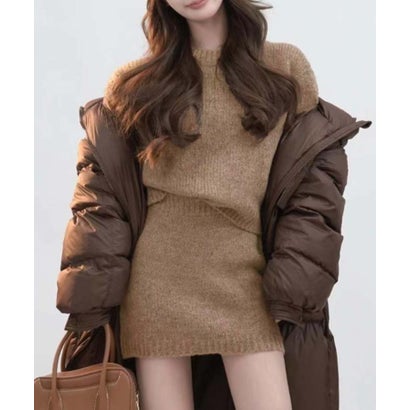 ガーリードール Girly Doll セットアップ ニットプルオーバー&ミニスカート 2点セット (モカ)