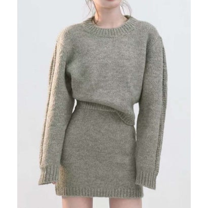 ガーリードール Girly Doll セットアップ ニットプルオーバー&ミニスカート 2点セット (グレー)