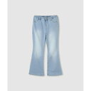 マックハウス Mac-House のびるモン ストレッチデニムフレアウエストギャザーパンツ (ブリーチ)