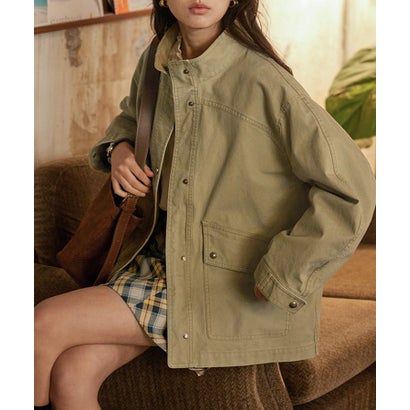 セットアップセブン SETUP7 スタンドカラーフレンチワークジャケット KNF （カーキ）