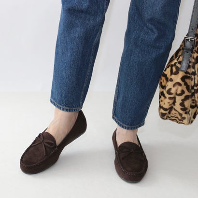 フィン Fin スエードリボンモカシン【低反発スポンジ入り】 （ブラウン）