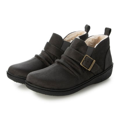 スクランブル Scramble ベルト付きボアショートブーツ （グレー）