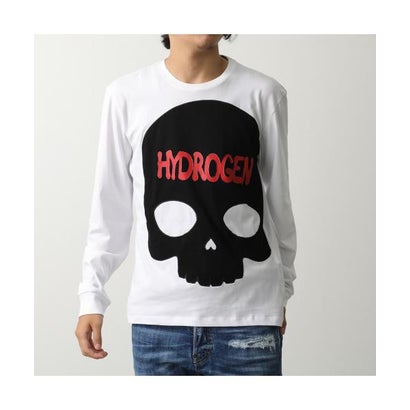 ハイドロゲン HYDROGEN HYDROGEN Tシャツ MU0003 長袖 カットソー ロゴT ドクロ （001/WHITE）