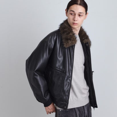 ティーケー タケオ キクチ tk.TAKEO KIKUCHI ヴィンテージライク衿フェイクファーブルゾン （ブラック(019)）