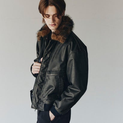 ティーケー タケオ キクチ tk.TAKEO KIKUCHI ヴィンテージライク衿フェイクファーブルゾン （ブラック(119)）