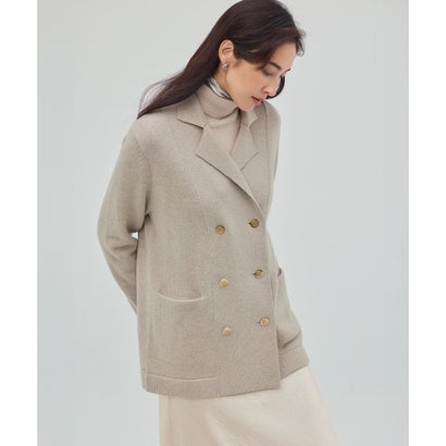 23区（大きいサイズ） 【見上愛さん着用/洗える】カシミヤブレンド ニット ジャケット （ベージュ系）
