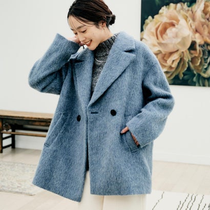 アンタイトル UNTITLED イタリアンシャギーPコート （ブルー(091)）