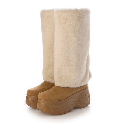 エーケーアール AKR 厚底ムートンロングカバーブーツ （キャメルスウェード）