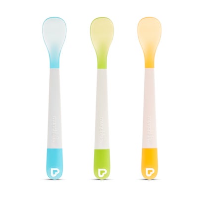 マンチキン munchkin たべたくなーる 離乳食スプーン/3本セット&グリーン【返品不可商品】 （ブルー＆グリーン）