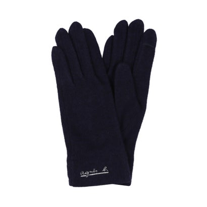 アニエスベー agnes b. 婦人 ジャージ手袋 スマホ対応 五本指 (ネイビー)