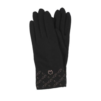 ミラショーン mila schon 婦人 ジャージ手袋 五本指 (ブラック)