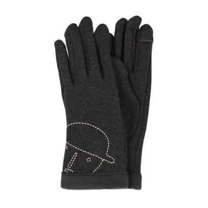 ピッコーネ アッチェッソーリ PICONE ACCESSORI 婦人 ジャージ手袋 スマホ対応 五本指 (チャコール)