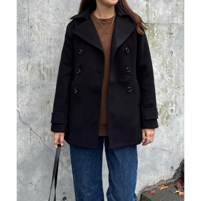 リベル モア libelle more フェイクウールショート丈ピーコート （クロ）